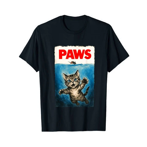 Cat Sumi-e Kawaii Ink Painting Japanese Cute Gifts Paws Parody Funny Cat Kitten Chasing Scared Mouse Sumi-e T-Shirt