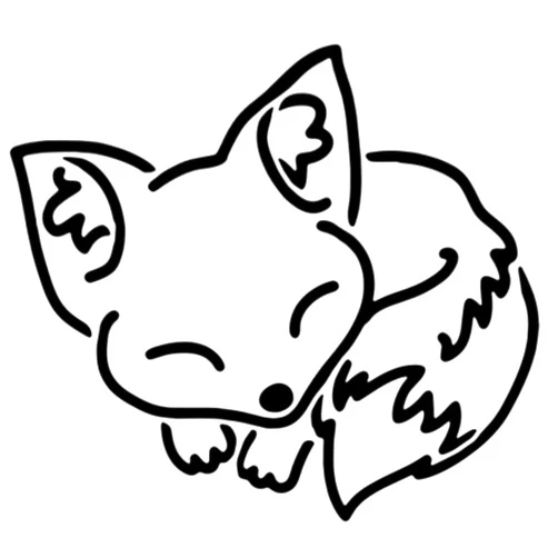 Azeeda A5 'Sleeping Fox' Wall Stencil/Template (WS00029600)
