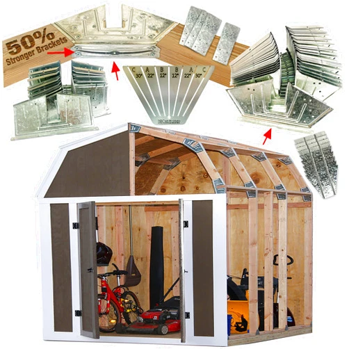 EZBUILDER 50 Structurally Stronger Truss Design Easy Shed Kit Builds 6in–14in Widths Any Length Storage Barn Garage Playhouse Framing 2x4 Basic Roof Wood NOT Included