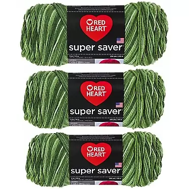 Red Heart Super Saver Yarn (3-Pack) Green Tones E300-629