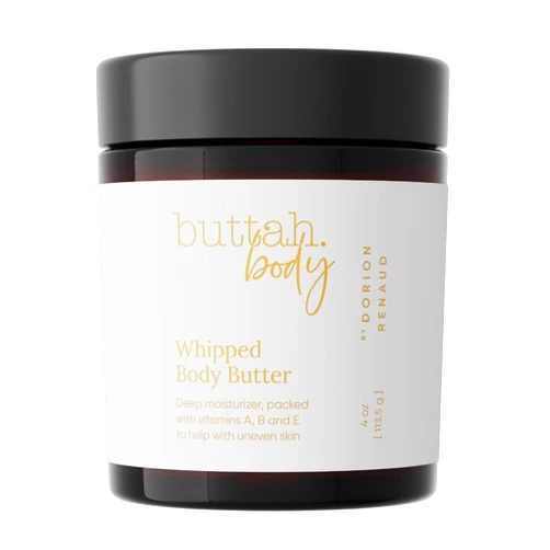 Buttah. by Dorion Renaud Buttah Skin by Dorion Renaud Whipped Body Butter 4oz - 100% All Natural & Organic (Hard in Jar) Pure Whipped Virgin Raw African Shea Butter - Moisturizer for Melanin Rich Skin - Black Owned Skincare