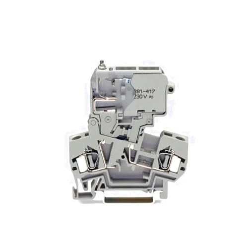 Vanky Industry 1pcs WAGO 281-611/281-417 2-Conductor Fuse Terminal Block 4,00 mm2 Gray New