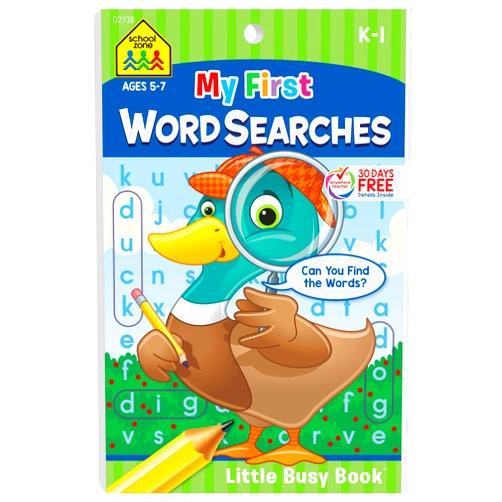 School Zone,Joan Hoffman,Ph.D. Shannon M. Mullally School Zone - My First Word Searches Workbook - Ages 5 to 7, Kindergarten to 1st Grade, Activity Pad, Search & Find, Word Puzzles, and More (School Zone Little Busy Book™ Series)