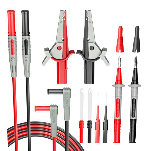 Goupchn Multimeter Test Leads Kit 10PCS Test Cable Probes 4mm Banana Plug with Alligator Clips Wire Piercing Probes for Electrical Testing 1000V 10A
