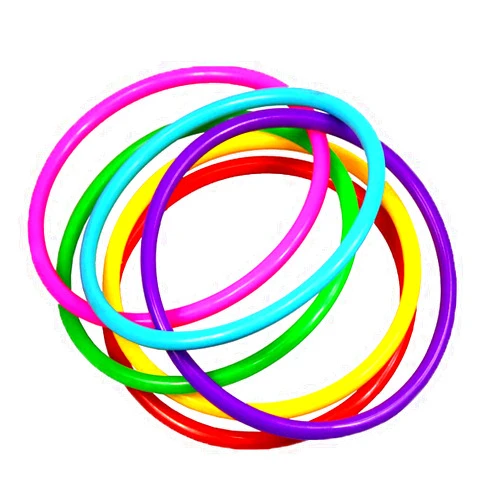 OBTANIM 12 Pcs Plastic Ring Toss Game for Kids and Outdoor Toss Rings for Speed and Agility Practice Game, Random Colors