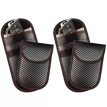 Frienda 4 Pieces Faraday Key Fob Bags Car Key Protectors Signal Blocking Key Fob Cases RFID Key Fob Protector Pouches Anti Theft Fob Protectors Security Wallet, Prevent Your Key Fob from Being Scanned