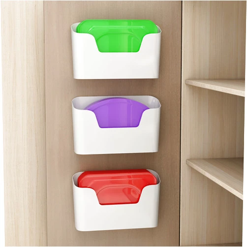 Dewrireon 3 Pack Lid Organizer Storage, Wall Mounted Lid organizer, Kitchen Bathroom Cabinet Door Organizer, Adhesive Cabinet Door Organizer, Over The Door Pantry Organizer No Drill