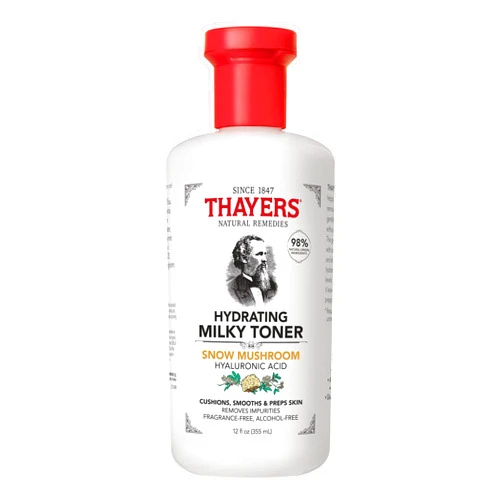 THAYERS Milky Face Toner Skin Care with Snow Mushroom and Hyaluronic Acid, Natural Gentle Facial Toner, for Dry and Sensitive Skin, 355mL