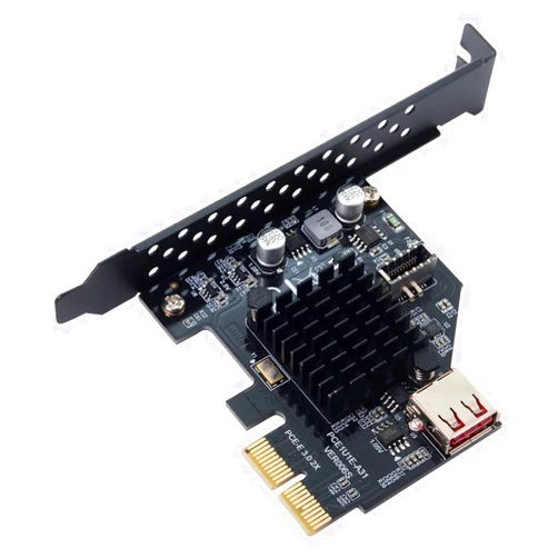 ChenYang USB 2.0 ＆ USB 3.1 Gen2 Type-E Front Panel Socket to PCI-E 2X PCI Express Expansion Card Adapter