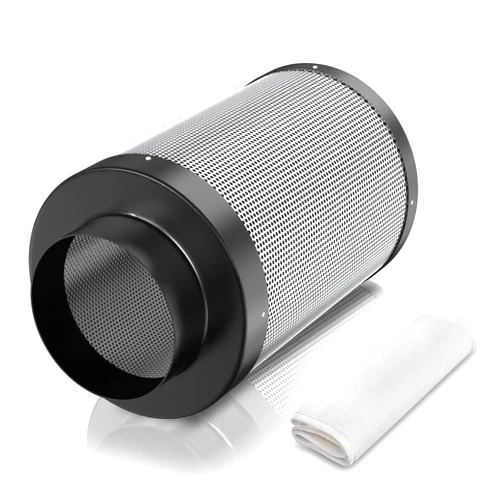 FICBXRA 4 Inch Air Carbon Filter with Premium Australia Virgin Charcoal for Inline Duct Fan, Grow Tents, Air Filtration, Hydroponics