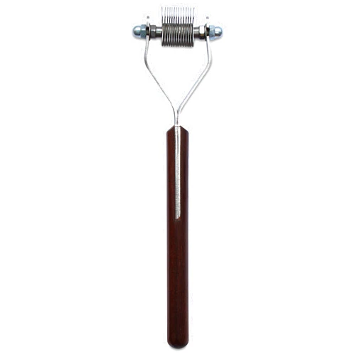 Mars Coat King Mini Dematting Undercoat Grooming Rake Stripper Tool and Detailing Body Work for Dogs and Cats, Stainless Steel with Wooden Handle, Made in Germany, 14-Blade Extra Fine
