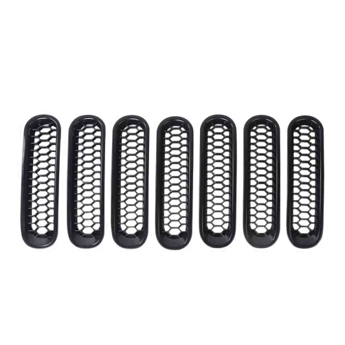 KJWPYNF for Jeep Wrangler J K 2007-2017, Front Grill Mesh Inserts Kit Clip-in Grille Mesh Grille Decoration