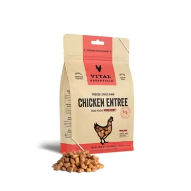 Vital Essentials Freeze Dried Dog Food, Chicken Mini Nibs Entree 5.5 oz New Packaging Chicken 5.5 Ounce (Pack of 1)