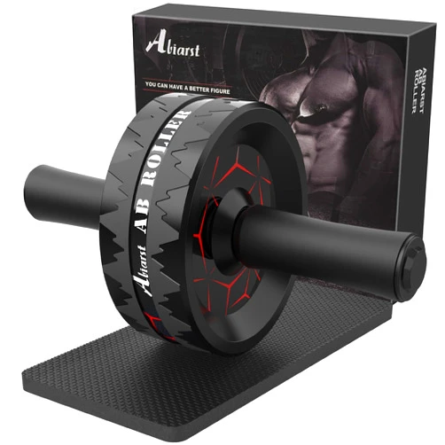 Abiarst Ab Roller Wheel, Abs Workout Equipment for Abdominal & Core Strength Training, Home Gym Exercise Wheels for Men Women, with Knee Pad Accessories