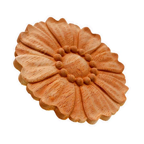 ZAANHA 2pcs Wood Patch Applique, Wood Carved Decals Unpainted Wooden Decoration for Furniture Cabinet Bed Wardrobe Closet Home (Size : 8cm/3.1inch), 202169