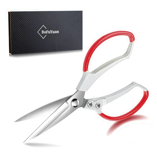 BoFuYuan Scissors Heavy Duty Utility - Stainless Steel Multipurpose Sharp Scissors for Cutting Cardboard, Carpet, Thick Fabrics, Leather, Rubber Plastics（9.25