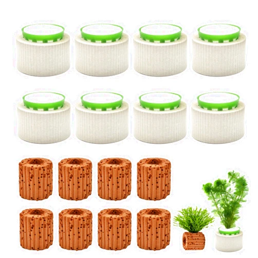 HEHIPLE 16 Pack Aquarium Plant Weights, Aquatic Plants Fixed Ring Set, Anti-Floating Ceramic Aquarium Plant Rings, Aquarium Landscape Decoration Fish Tank Accessories 1.8 x 1.3 Inch