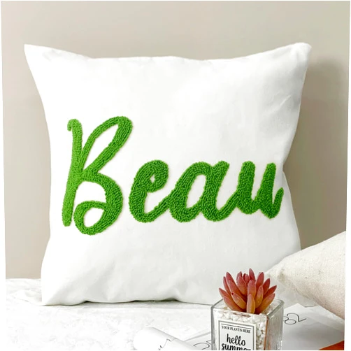 Hilldesign Personalized Embroidered Name Throw Pillow, Custom Name Pillows for Sofa Couch, Customized Monogrammed 14x14 Inch Pillow Covers Gifts for Friends Anniversary Birthday Dad