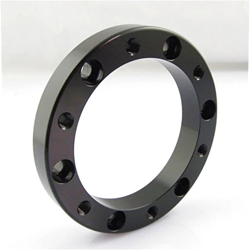 Crowder's 6061-T6 Aluminum Rotator Spacer for Grip Royal - Anodized Black - 12mm Thick - Converts Between 70mm Bolt Pattern in MOMO Style to 70mm Pattern in Grip Royal Style - Part # RS003