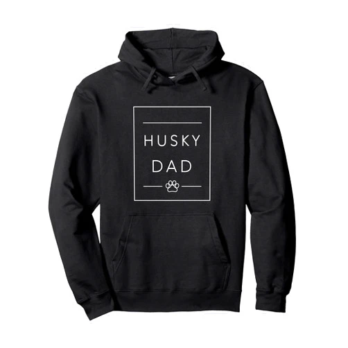 Virgo + Co Designs Funny Siberian Husky Lover Dog Dad Crewneck, Husky Dog Dad Pullover Hoodie