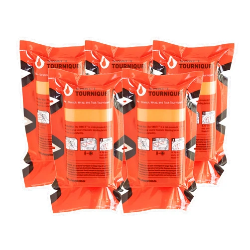 SWAT-T™ Tourniquet Orange by Safeguard Medical, Emergency First Aid Equipment for Massive Hemorrhage Control Made in The USA (Pack of 5)