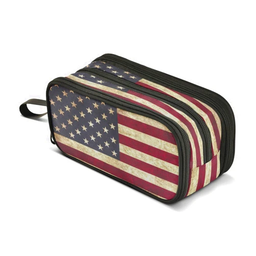 Wfrish Pencil Case Large Big Capacity American Flag Pencil Bag for Girls Boys Zippers Pen Bag Holder Pouch Box Makeup Bag 3 Compartment Portable Stationery Storage for College Students School