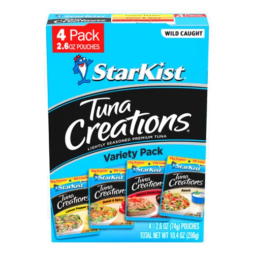 StarKist Tuna Creations, Variety Pack, 4 - 2.6 oz pouch (Total 10.4 Oz) (Packaging May Vary)