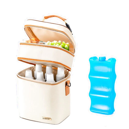 BABEYER Breastmilk Cooler Bag with Ice Pack Fits 6 Baby Bottles Up to 9 Ounce