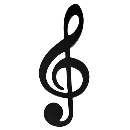 Broadway Gifts Treble Clef Music Note Glossy Black 9 Inch Wood Hanging Wall Decoration