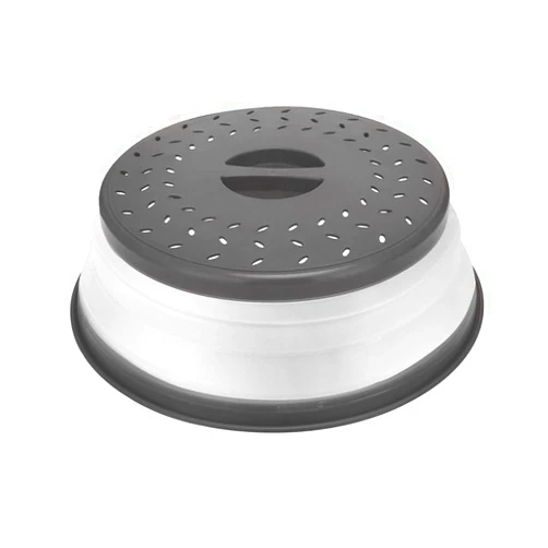GLICPIX Thermoplastic Rubber Microwave Splatter Cover,Microwave Cover for Food Fruit Drainer,BPA-Free Dishwasher Safe 10.5 inch (GREY)