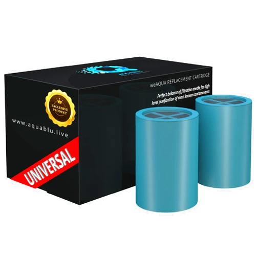 WEAQUA NO BS Shower Filter Replacement Cartridge – 99% Removal of Hard Water, Chlorine, Heavy Metals, Fluoride, Micro-Life & More – Universal Fit – High Output (2-Pack)
