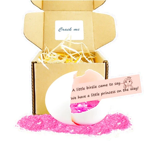 MUFUN Baby Gender Reveal Egg, Girl Gender Reveal, Interesting Gender Reveal Ideas, Egg with Pink Sequins for Family, Friends, and Lovers On Surprise