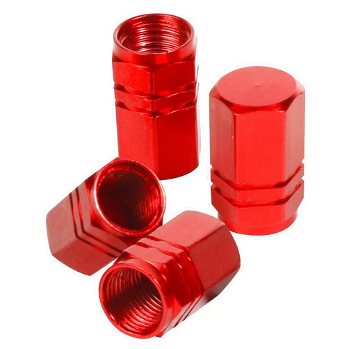 Bylikeho 4PCS Valve Stem Caps,Aluminum Tire Caps,Tire Stem Caps,Car Accessories Tire Air Cap Tire Pressure Caps,Car Tire Caps Tire Valve Stem Caps,Fit for Cars,SUVs,Bike and Motorcycles (Red)