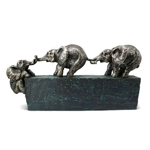 Vaudagio Sculpture “Family Ties” - Timeless Symbol of Family & Team Togetherness - Ornament 17 inch Long - Statue Elephant as a Gift or Decoration - Elephants Stronger Together