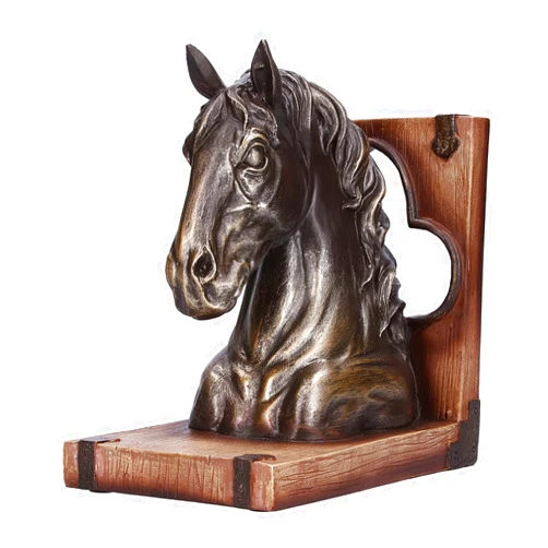 Yaogohua Horse Head Resin Ornaments Statue, Bookends for Home Office Living Room, Multifunctional Horse Head Sculpture Modern Figurine Decor Desktop Decoration(Bronze)