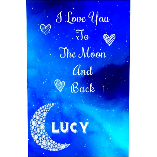 Trlen Chhan Lucy - I Love you to The Moon and Back: Lucy Personalized Journal Notebook Gift For Your Wife Or Girl Friend - Gifts For Her with Moon Diamond