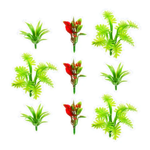 Yetaha 90 Pcs Mini Model Trees Plants, Miniature Plants Green Shrubs Bush Model Artificial Plants for Train Scenery Railway Sand Architecture Craft DIY Landscape Dollhouse Cake Topper Decor