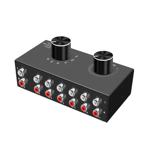 LVY 6-Channel RCA Audio Switcher 6 Input-1Output Audio Selector Passive Stereo Selector Box Compatible Home Theater, HDTV, Amplifiers, Hi-Fi Systems, Speakers etc.