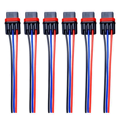 VKVXCLON Pulse Power Plug Pigtail Connector Compatible with 2018 2019 2020 2021 Polaris Ranger XP 1000/ RZR/Pro RS1 General Pulse Bus Bar Harness Pigtail Connector (6Pcs Black Red Blue)