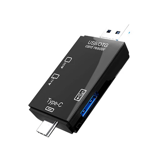 YACSEJAO 3 in 1 Memory Card Reader USB 3.0 Multifunction Card Reader with Standard USB Male & Female，Micro USB and Type-C Connector for Smartphones/Tablets with OTG Function