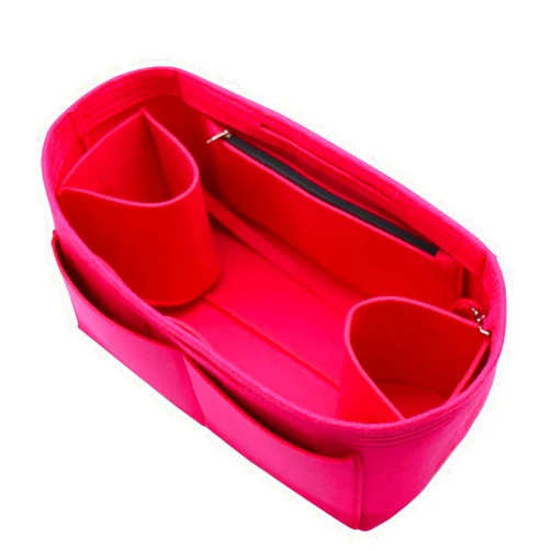 LEXSION Felt Purse Organizer Insert Bag In Bag with Two Removeable Holder 8020 Rosy M
