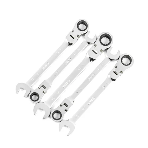 SATA 5-Piece 12 Pt. Flex-Head Ratcheting Wrench Set, Metric - ST09082SJ