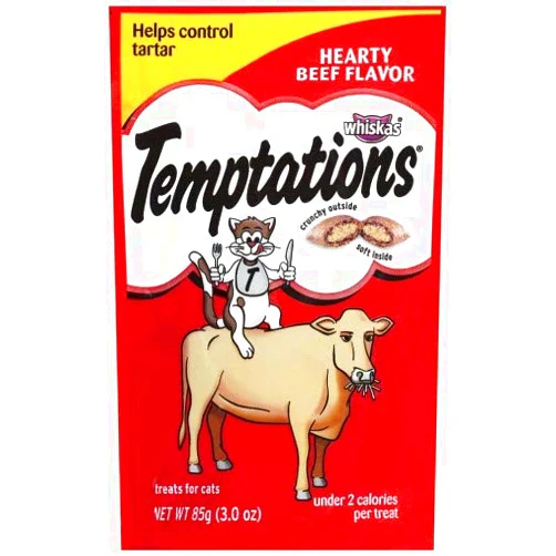 Whiskas Temptations Classic Treats for Cats Hearty Beef Flavor (Pack of 4)