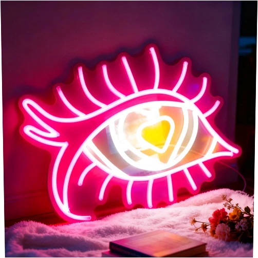 Neonawall Eye Neon Sign, USB Powered Dimmable Neon Light for Bedroom Living Room Home Dorm Game Room KTV Bar Party Wall Table Art Decor Gift 15.4 x 10.6 In
