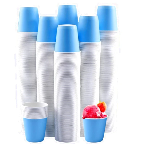 Turbo Bee 600 Pack 3 oz Disposable Paper Cups,Hot/Cold Beverage Drinking Cup,Small Blue Paper Cups for Bathroom and Mouthwash