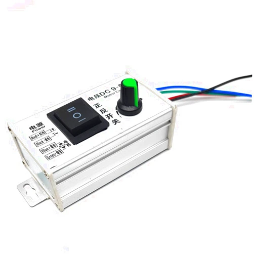 Generic PWM DC Motor Speed Controller, Brush Motor Driver LED Light Control Module DC 9V-60V Motor Pulse Width Modulator Regulator 20A 1200W Forward and Reverse Control Switch and Speed Control Knob