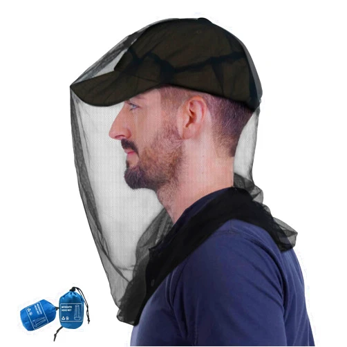 South to East Premium Mosquito Head Net for Insect, 2 Pack, Fly & Bug Protection | Ultra Large & Long, Extra Fine Holes for Camping, Hiking, Fishing, Gardening, Safari, Fits All Hats for Men & Women