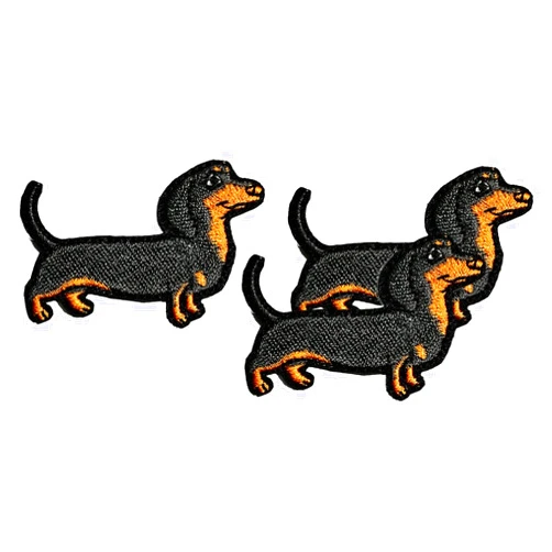 Generic Dachshund Weiner Sausage Dog Cartoon Embroidered Sew on Patches Sticker Sewing Applique DIY Clothing T-Shirt Dress Hat Jeans Backpacks for Men Women Boys Girls (3 PCS)