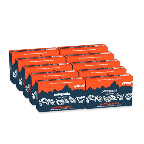 Patagonia Provisions - Spicy Mussels in Extra Virgin Olive Oil | Responsibly sourced | 18g Protein & Gluten Free | Pack of 10