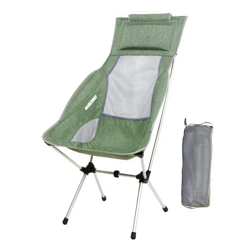 MARCHWAY Lightweight Folding High Back Camping Chair with Headrest, Portable Compact for Outdoor Camp, Travel, Picnic, Festival, Hiking, Backpacking (Highback Green)